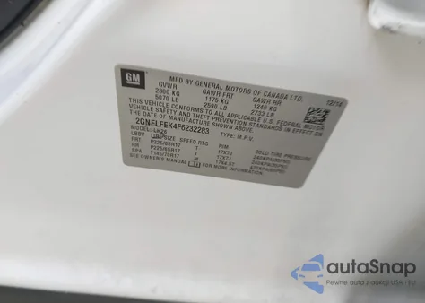 2015 Chevrolet Equinox 1Lt z USA, uszkodzony, nr VIN 2GNFLFEK4F6232283